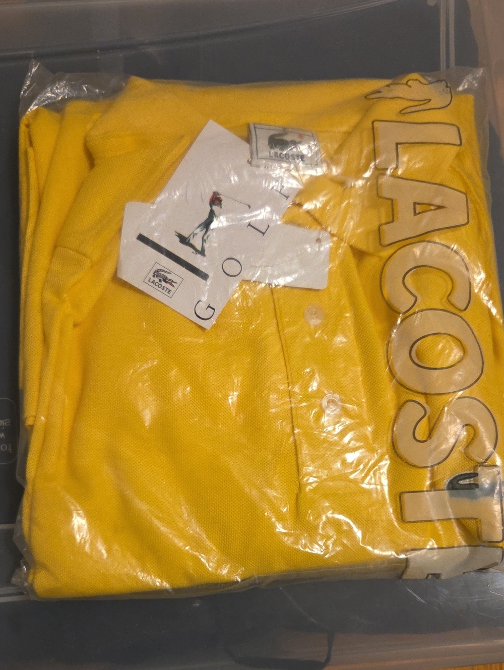 Lacoste NWT Men’s Bright Yellow Long Sleeve Polo Sweater